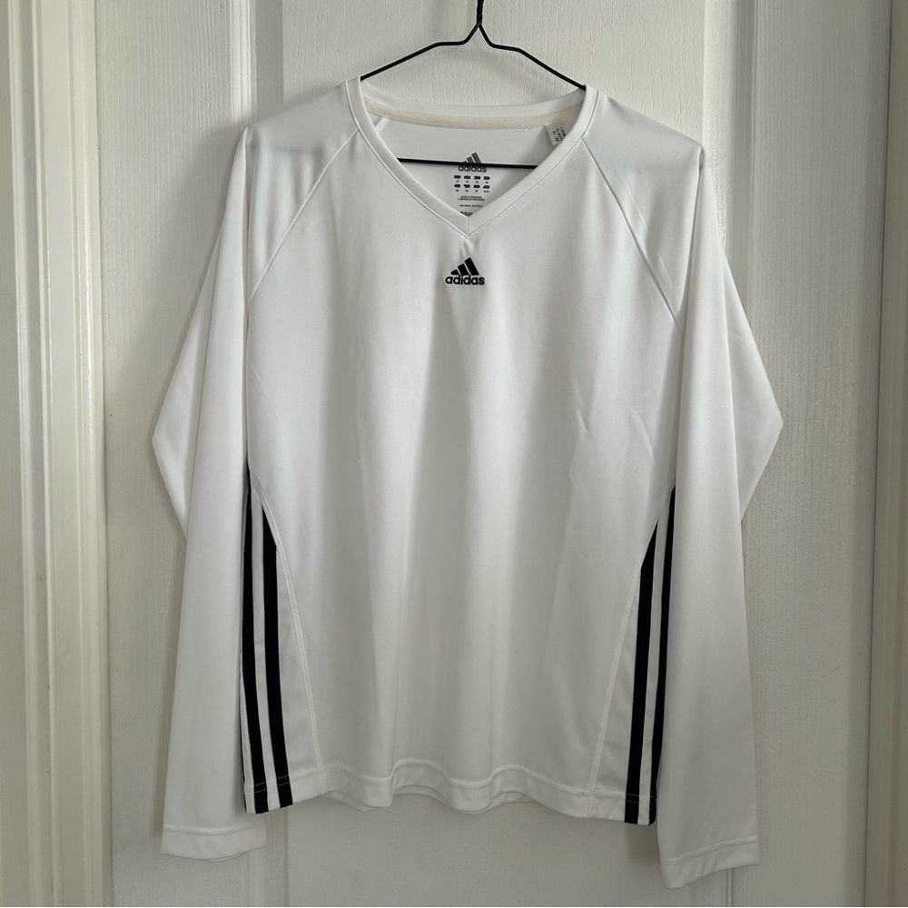 Adidas White Long Sleeve Shirt Size Medium